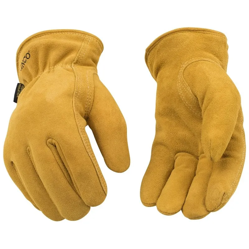 Kinco 903HK-XL Gloves, Men’s, XL, Keystone Thumb, Easy-On Cuff, Deerskin Leather, Gold, Lined