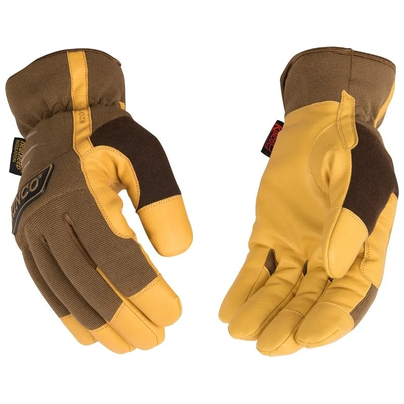 KincoPro 2014HK-M Driver Gloves, Men’s, M, Easy-On, Shirred Elastic Wrist Cuff, TPR Back, Brown