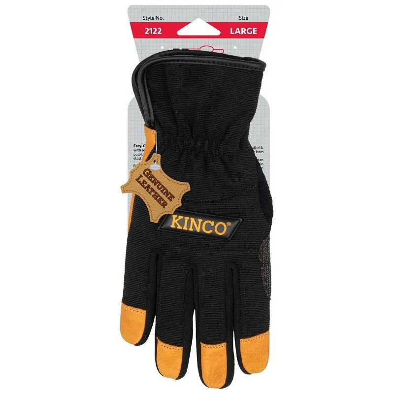 KincoPro 2122-XL Work Gloves, Men’s, XL, Angled Wing Thumb, Easy-On Cuff, Polyester/Spandex Back