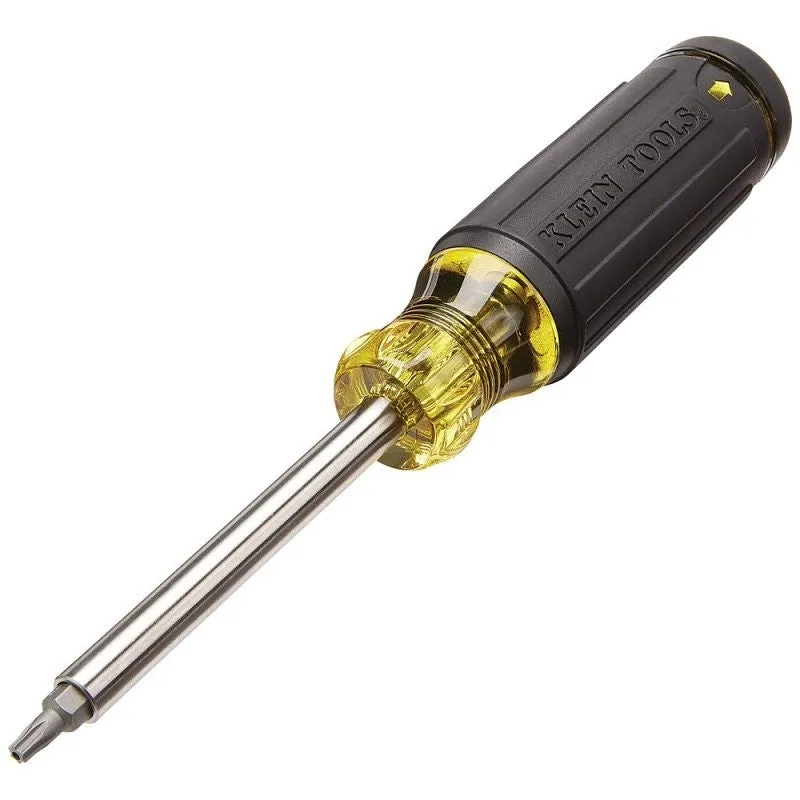 Klein Tools 32307 Multi-Bit Screwdriver, 1/4 in Drive, 8.49 in OAL, Plastic Handle, Cushion Grip Handle