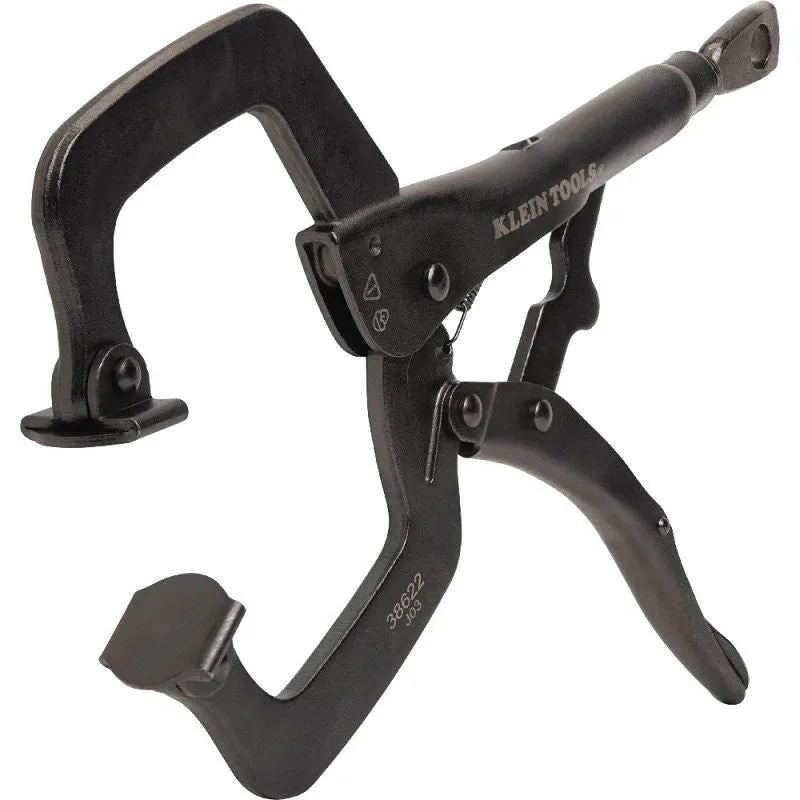 Klein Tools 38622 Locking Plier, 11.98 in OAL, 3.9 in Jaw Opening, Black Handle, Molded Grip Handle, 1.06 in W Jaw