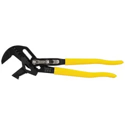 Klein Tools D53010 Plier Wrench, 10 in OAL, 2 in Jaw, Lever Adjustment, Yellow Handle, 3/8 in W Jaw, 1 in L Jaw