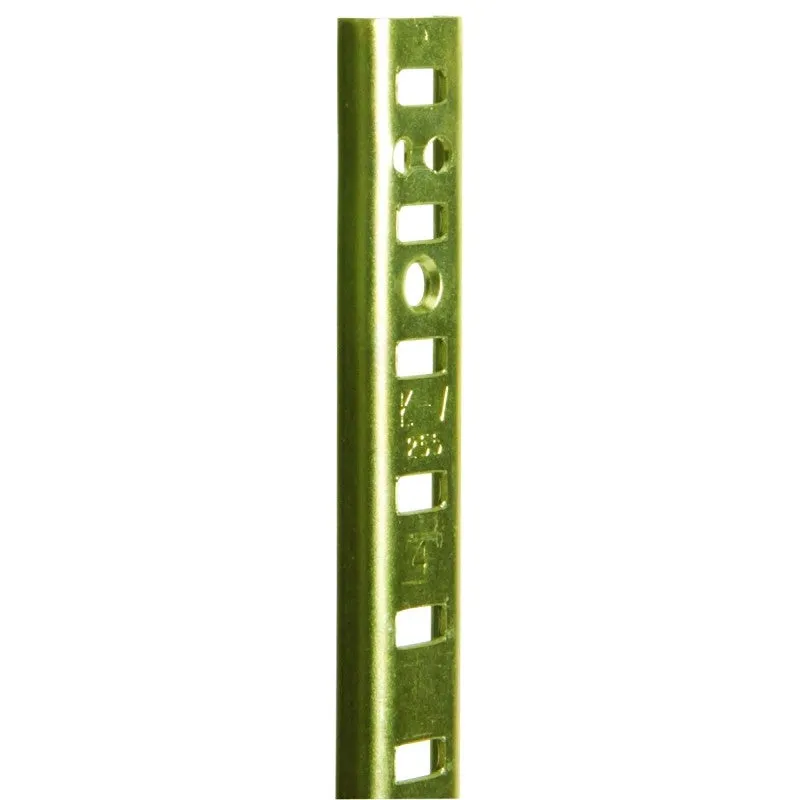 Knape & Vogt 255 PK255 BR 48 Shelf Standard, 500 lb, 23 ga Thick Material, 5/8 in W, 48 in H, Steel, Brass