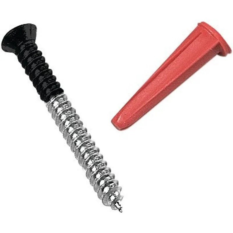 Knape & Vogt 80-88DP BLK Screw and Anchor 320 lb, Plastic/Steel, Black, Wall Mounting (Pack of 20)
