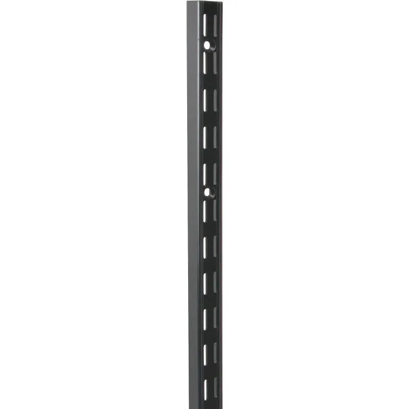 Knape & Vogt 82 BLK 48 Series Shelf Standard, Black, 450 lb, 14 ga Thick Material, 1-1/16 in W, 48 in H, Steel (Pack of 10)