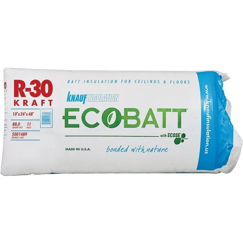 Knauf Insulation B17E R30K Insulation, 48 in L, 24 in W, R30 R-Value, Fiberglass, Natural Brown