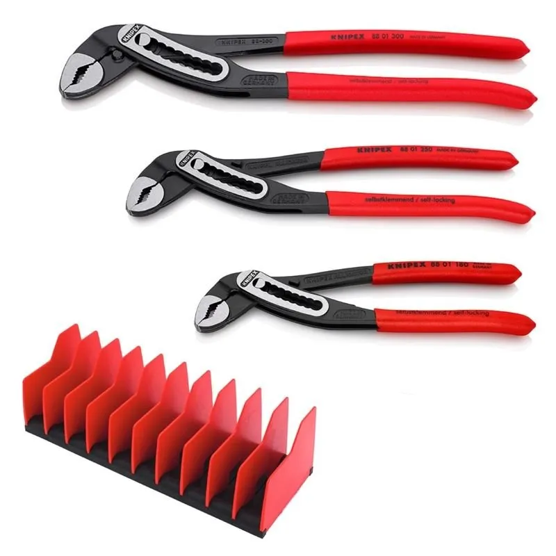 Knipex 9K 00 80 139 US – 3 Piece AlligatorÂ® Pilers set- with FREE 10 Piece Tool Holder