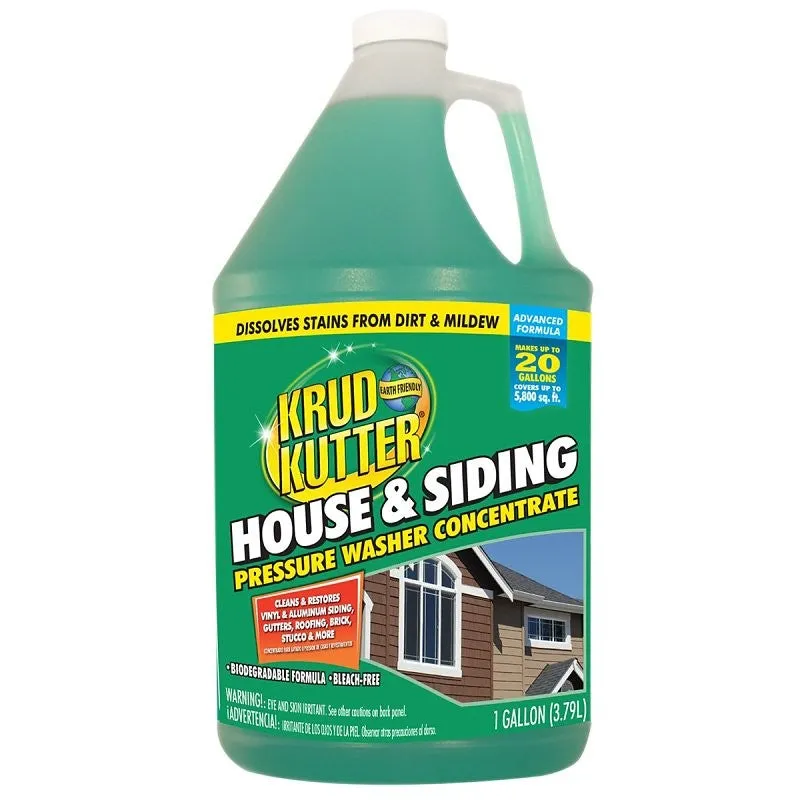 Krud Kutter Advanced Formula 385464 House and Siding Pressure Washer Concentrate, Liquid, 1 gal Bottle (Pack of 4)