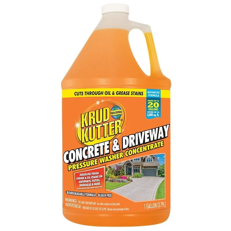 Krud Kutter Advanced Formula 385466 Concrete and Driveway Pressure Washer Concentrate, Liquid, 1 gal Bottle