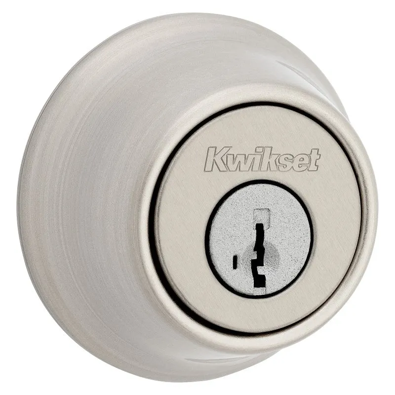 Kwikset 665 Series 665 15 SMT Deadbolt, 3 Grade, Keyed Key, Zinc, Satin Nickel, 2-3/8, 2-3/4 in Backset