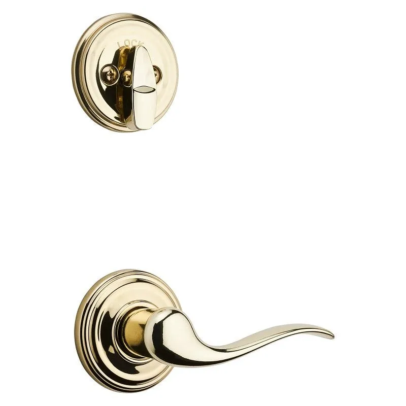 Kwikset 966TNL LH 3 Lever Trim Set, Tustin, Zinc, Polished Brass