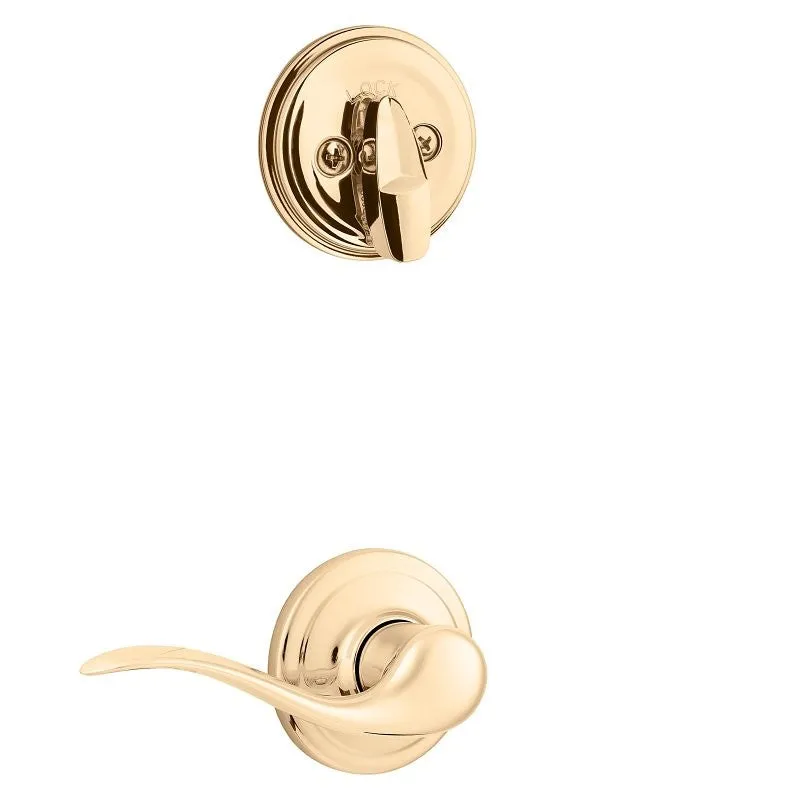 Kwikset 966TNL RH 3 Lever Trim Set, Tustin, 3 Grade, Zinc, Polished Brass