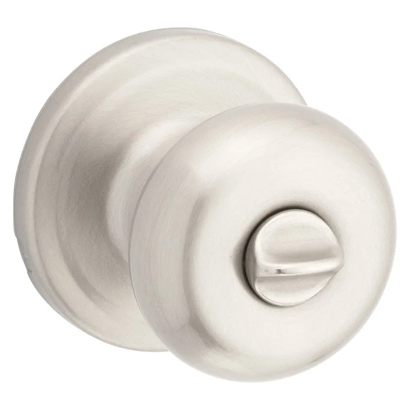 Kwikset Signature Series 730J 15 CP Privacy Lockset, 2-3/8 in Dia Knob, 2-5/8 in H x 2-5/8 in W Dimensions, Satin Nickel