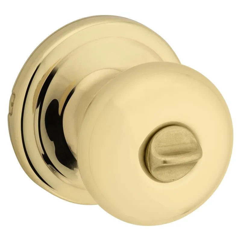 Kwikset Signature Series 730J 3 CP Privacy Lockset, 2-5/8 in H x 2-5/8 in W Dimensions, Polished Brass