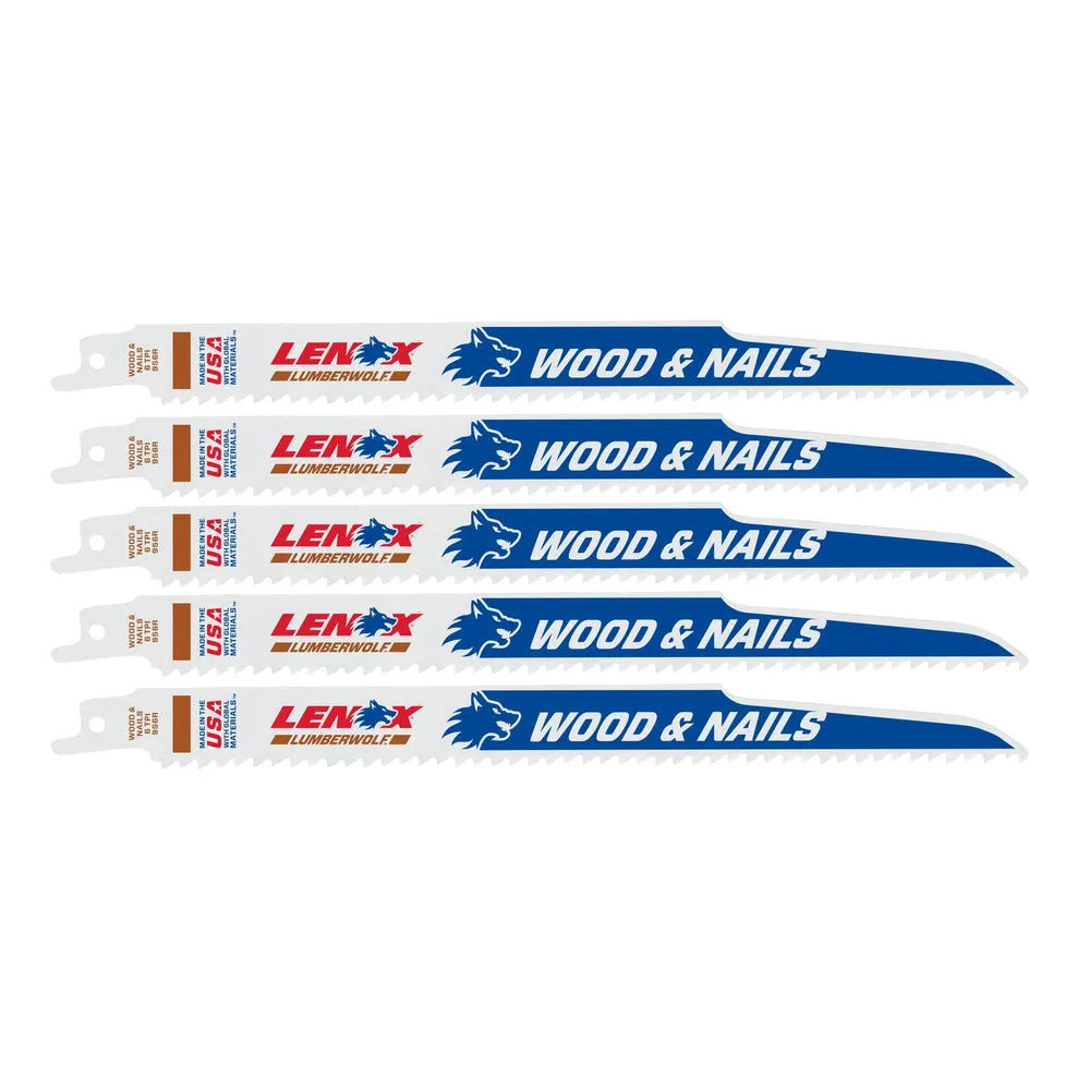 LENOX 20582956R LUMBERWOLF™ 9″Reciprocating Saw Blades 6 TPI – 5/PK
