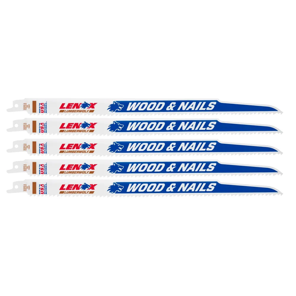 LENOX 20585156R LUMBERWOLF™ 12″ Reciprocating Saw Blades 6 TPI – 5/PK