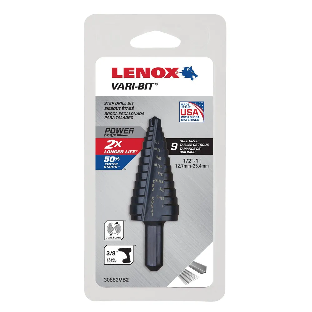 LENOX 30882VB2 0.38 in Vari Bit Step Drill Bit – 1/2″-1″