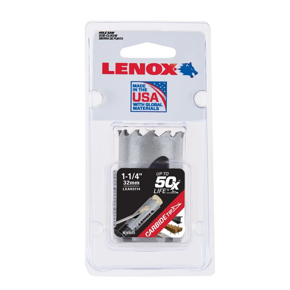 LENOX LXAH3114 Speed Slot® Carbide Tipped Hole Saw 32mm / 1-1/4″