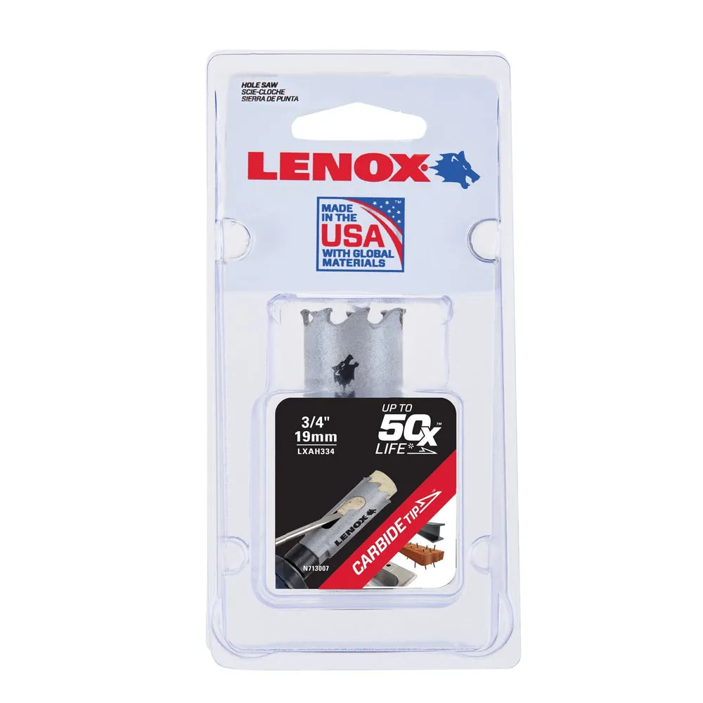 LENOX LXAH334 Speed Slot® Carbide Tipped Hole Saw 19mm / 3/4″