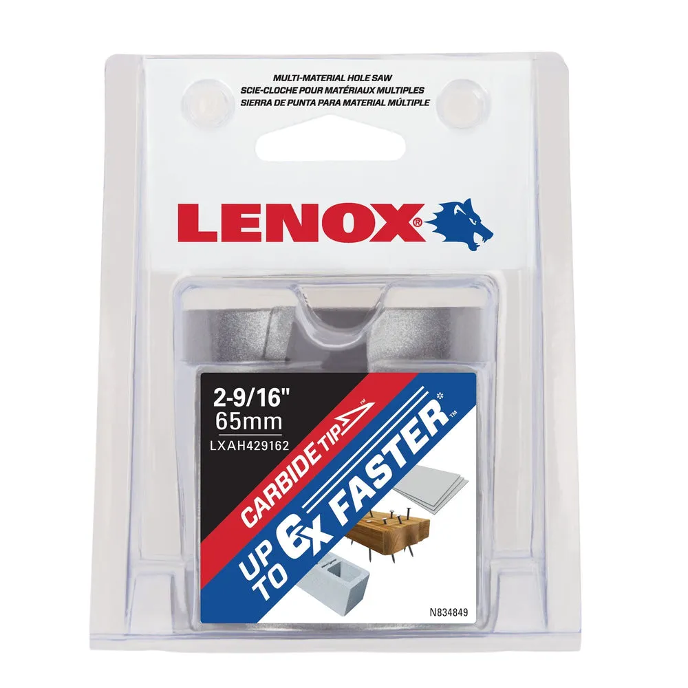 LENOX LXAH429162 | 2 9/16 in Multi-Material Carbide Tipped Hole Saws