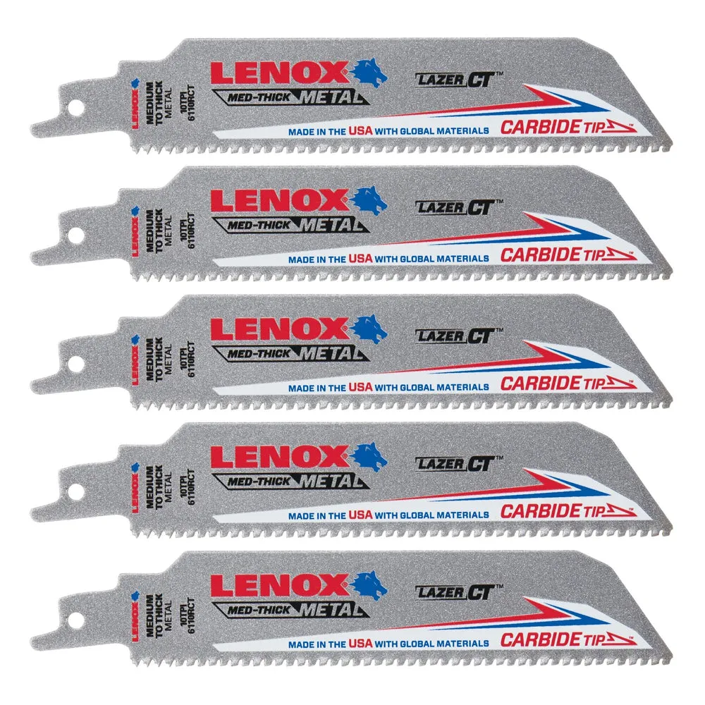 LENOX LXAR9110CT-1 Lazer CT™ Carbide Tipped 9″ Reciprocating Saw Blades 10TPI 1/PK