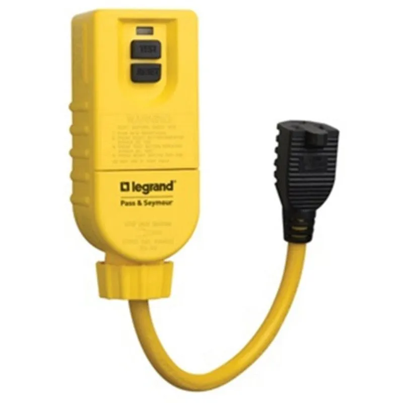 Legrand 1594CS1M GFCI Outlet, 125 V, 15 A, NEMA: NEMA 5-15P/R, Yellow
