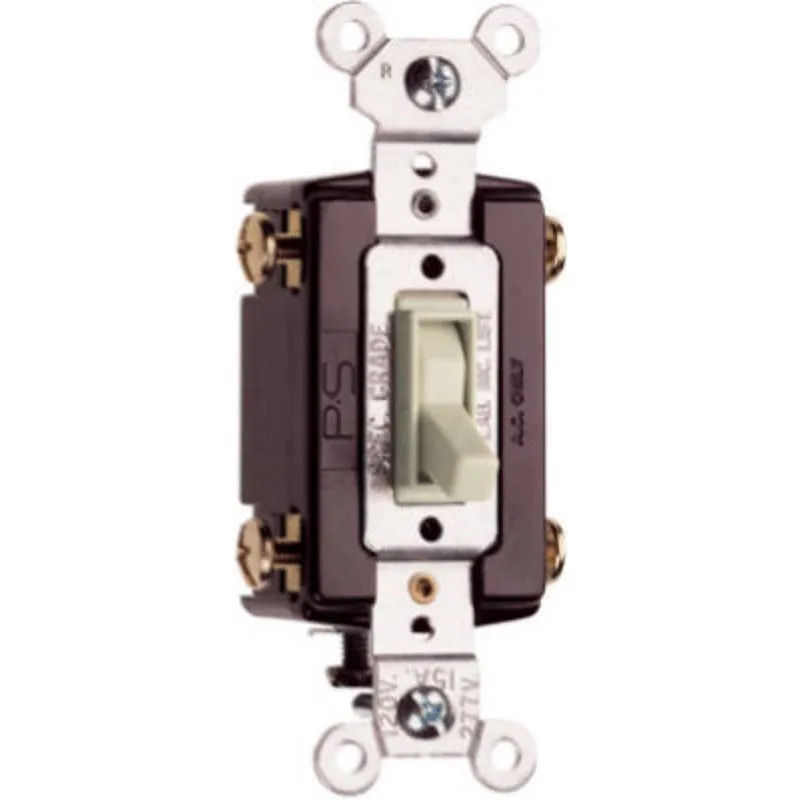 Legrand 664LAGCC12 Toggle Switch, 15 A, 120 VAC, 4 -Position, Side Wire Terminal, Light Almond
