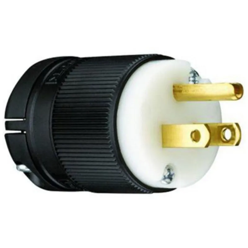 Legrand Camp-Lock PS515PCLBCCV4 Electrical Plug, 15 A, 125 V, NEMA: NEMA 5-15P, Black/White