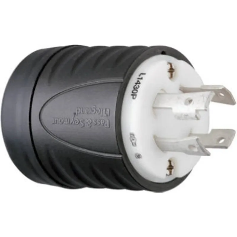 Legrand L1430PCCV3 Locking Connector, 30 A, 125/250 V, NEMA: NEMA L14-30C, Black