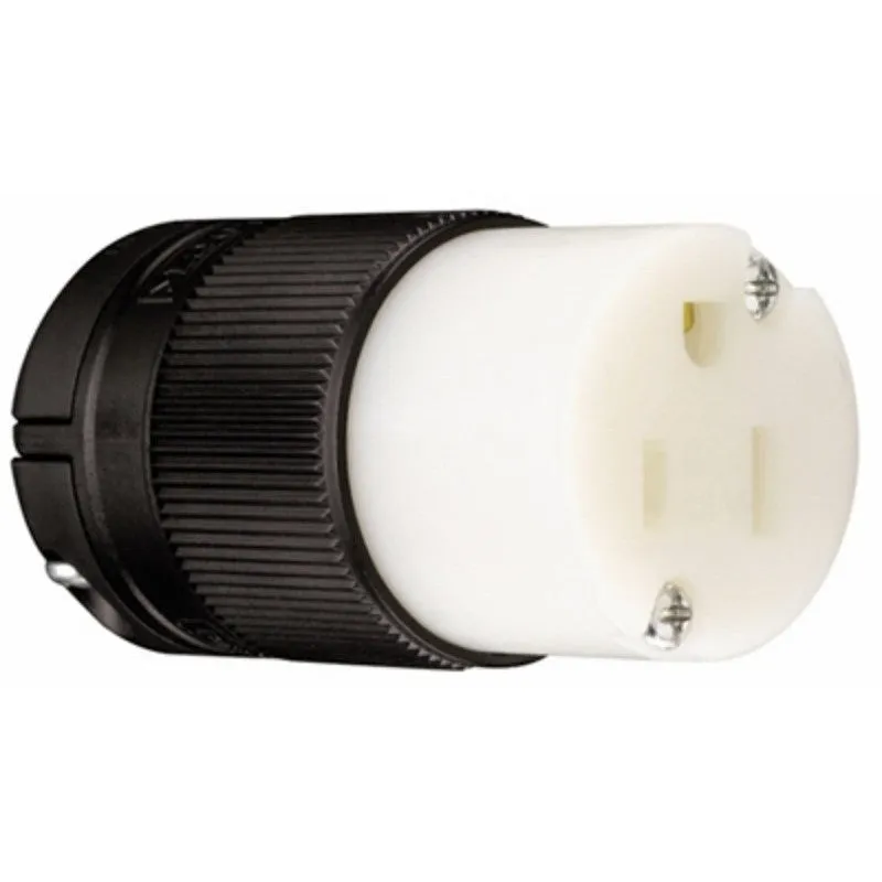 Legrand PS515CCLBCCV4 Connector, 15 A, 125 V Straight Blade, Nylon, Black/White