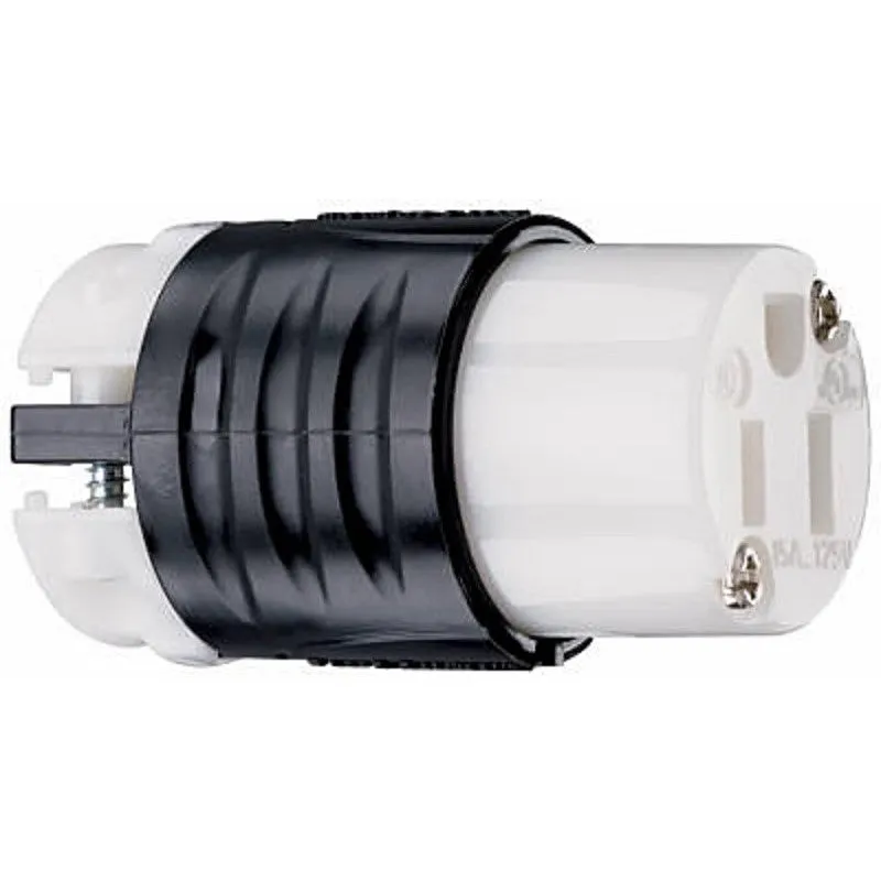 Legrand PS5269XCCV4 Electrical Connector, 2 -Pole, 15 A, 125 V, NEMA: NEMA 5-15R, Black/White