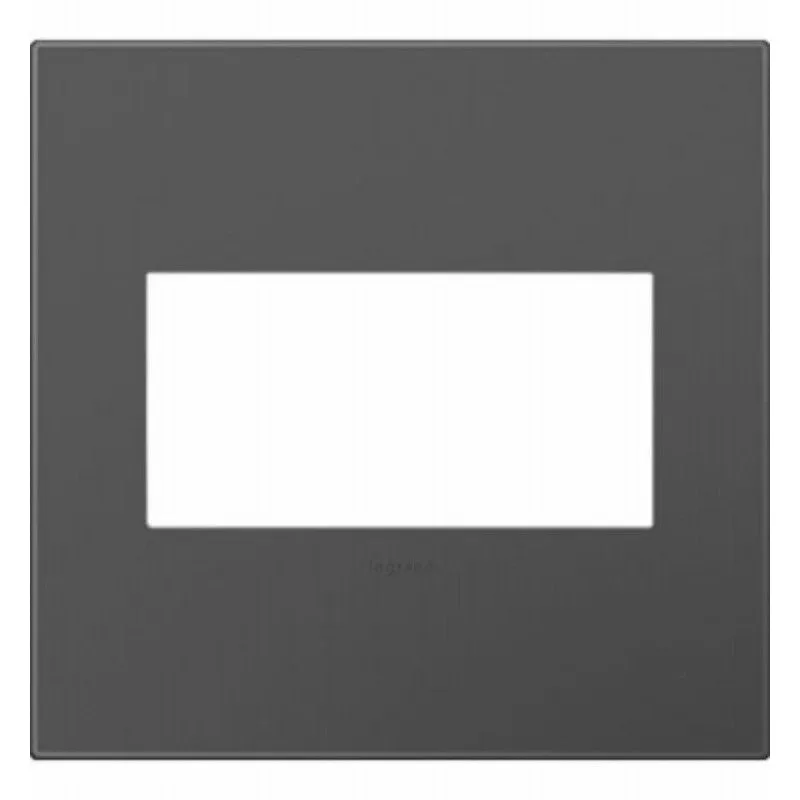Legrand adorne AWP2GMG4 Wallplate, 5.13 in L, 5.29 in W, 2 -Gang, Plastic, Magnesium
