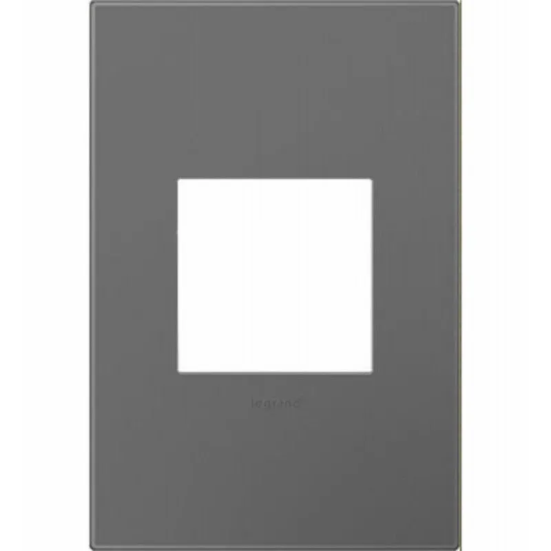 Legrand adorne Series AWP1G2MG6 Wallplate, 5.13 in L, 3.45 in W, 1-Gang, Plastic, Magnesium
