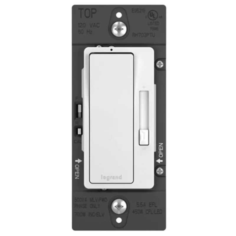 Legrand radiant RH703PTUTCCCV4 Dimmer, 120 VAC, CFL, EFL, ELV, Halogen, Incandescent, LED, MLB Lamp, 3-Way