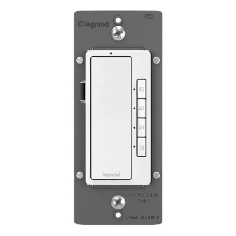 Legrand radiant RT2W Digital Timer, 15 A, 120 V, 600 W, 10, 20, 40, 60 min Time Setting, White