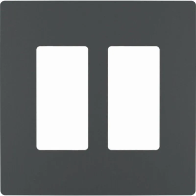 Legrand radiant RWP262GCC6 Switch Wallplate, 4.94 in L, 4.96 in W, 2 -Gang, Polycarbonate, Graphite, Smooth