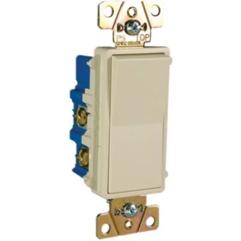 Legrand radiant Series TM874LACC6 Paddle Switch, 15 A, 120/277 VAC, Push Wire, Side Wire Terminal, Light Almond, 4-Pole