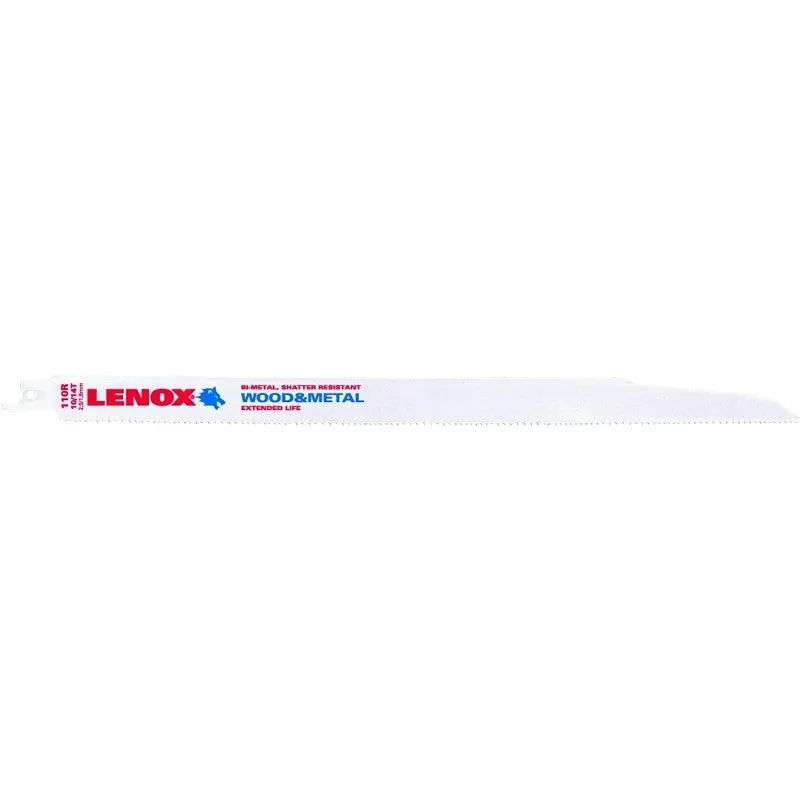 Lenox 20583110R Series Reciprocating Saw Blade, Applicable Materials: Metal, Nail-Embedded Wood, Plastic, 3/4 in W