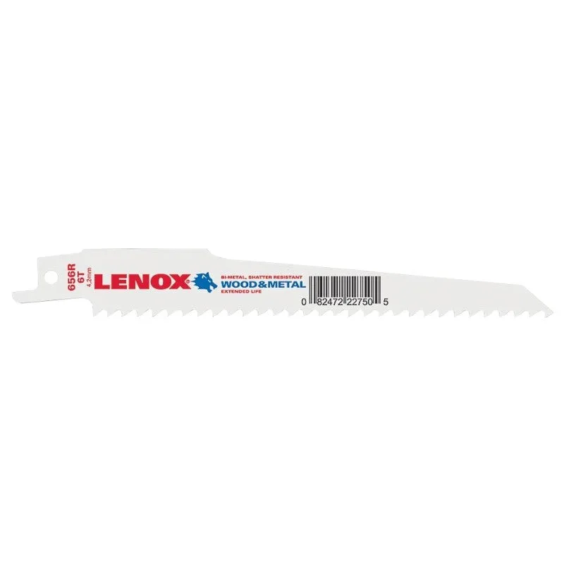 Lenox 22750OSB656R Series Reciprocating Saw Blade, Applicable Materials: Nail-Embedded Wood, Non-Ferrous Metal, 6 in L (Pack of 50)