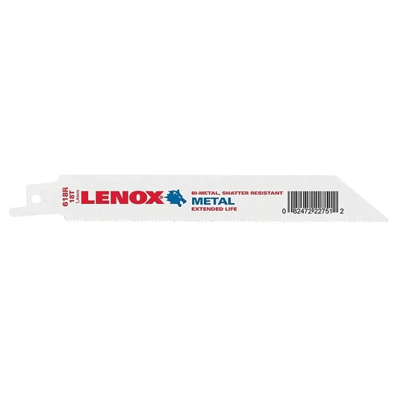 Lenox 22751OSB618R Reciprocating Saw Blade, 3/4 in W, 6 in L, 18 TPI (Pack of 50)