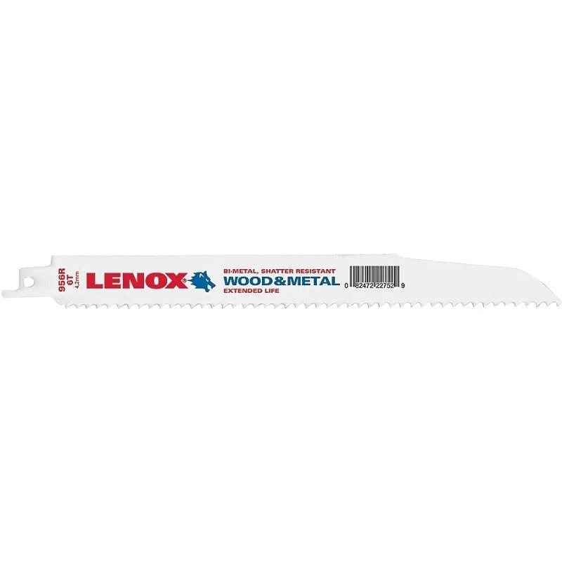 Lenox 22752OSB956R Series Reciprocating Saw Blade, Applicable Materials: Nail-Embedded Wood, Non-Ferrous Metal, 9 in L (Pack of 50)