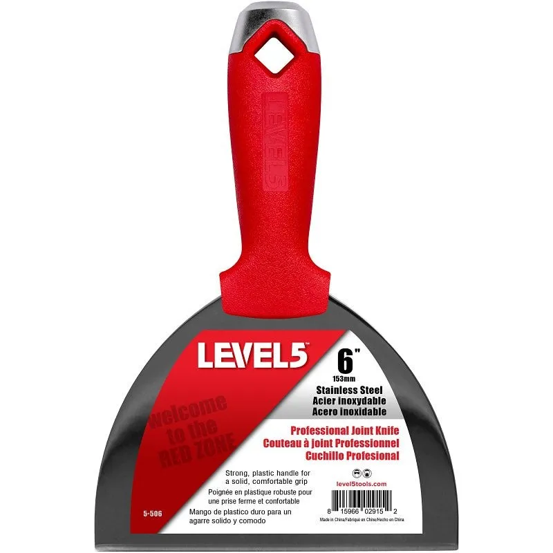 Level5 5-506 Joint Knife, 6 in W Blade, Stainless Steel Blade, Solid Grip Handle, Polypropylene Handle (Pack of 4)