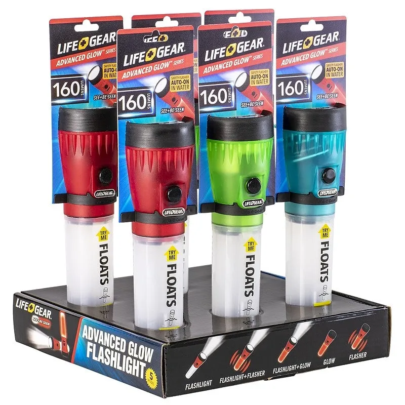 LifeGear 41-3732 Flashlight, AA Battery, LED Lamp, 80 Lumens, 25 hr Run Time, Red (Pack of 6)