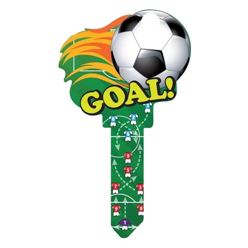 Lucky Line B135S Key Blank, Soccer, Brass, Painted (Pack of 5)