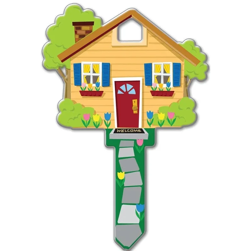 Lucky Line Key Shapes Series B105K Key Blank, House, Brass, Enamel-Coated, For: Kwikset Locks (Pack of 5)