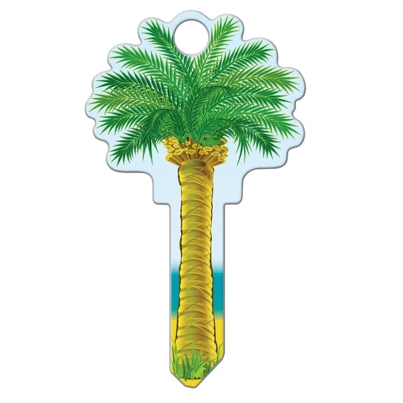 Lucky Line Key Shapes Series B112K Key Blank, Palm Tree, Brass, Enamel-Coated, For: Kwikset Locks (Pack of 5)