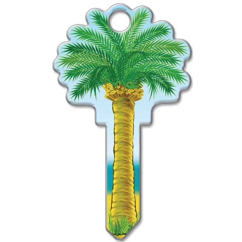 Lucky Line Key Shapes Series B112S Key Blank, Palm Tree, Brass, Enamel-Coated, For: Schlage Locks (Pack of 5)