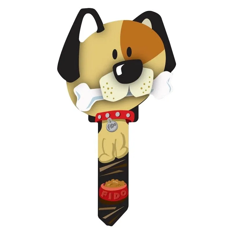 Lucky Line Key Shapes Series B114S Key Blank, Dog, Brass, Enamel-Coated, For: Schlage Locks (Pack of 5)