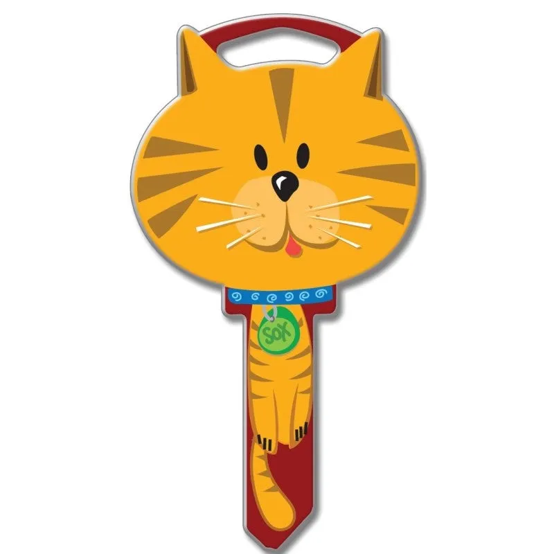 Lucky Line Key Shapes Series B115K Key Blank, Cat, Brass, Enamel-Coated, For: Kwikset Locks (Pack of 5)