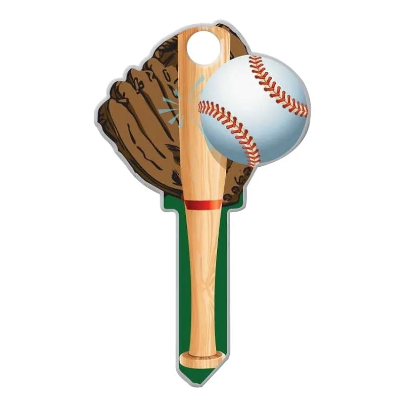 Lucky Line Key Shapes Series B120K Key Blank, Baseball, Brass, Enamel-Coated, For: Kwikset Locks (Pack of 5)